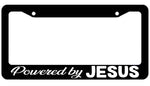 Powered by Jesus Plate Frame - Christian White Art - The Sticky Side