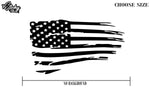 Tattered USA Flag Sticker Decal- Tattered Military Distressed - Choose Size