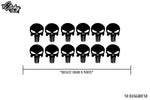 x12 Punisher Decal Sticker - Military  Punisher Skull 1.5&quot;