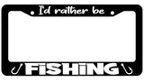 I&#39;d Rather Be Fishing License Plate Frame - Joker plate Cover White
