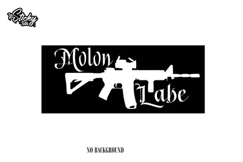 AR-15 &quot;MOLON LABE&quot; Vinyl Decal Sticker Window Bumper 2A 2nd Amendment Gun Rights