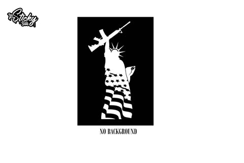 Lady Liberty 2A Sticker Decal Statue of Liberty - 2nd Amendment US Flag 8&quot;