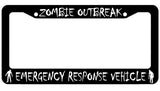 Zombie Outbreak Emergency Response Vehicle License Plate Frame Choose Color